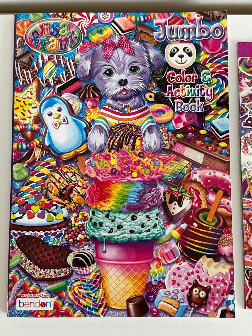 Lisa Frank Stickers & Activity Book - Rainbow Ice Cream Puppy
